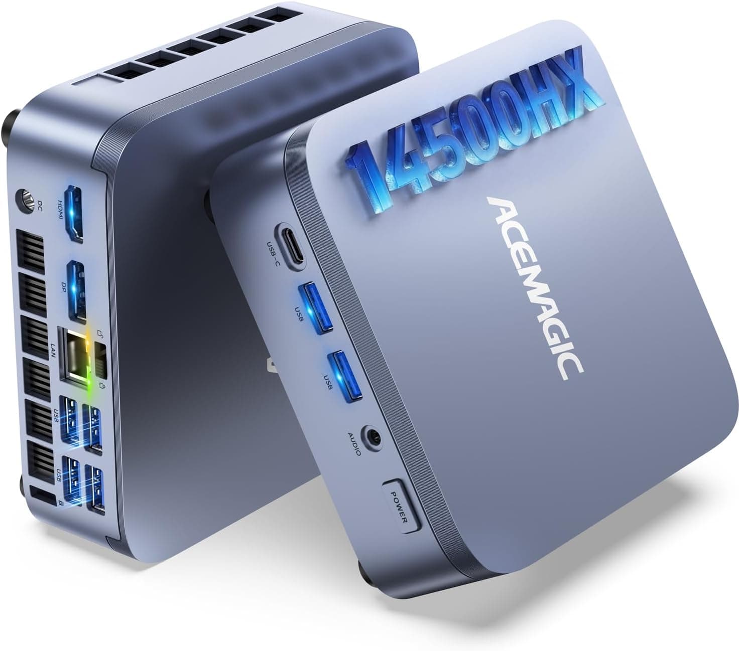 ACEMAGIC Mini PC M5 con Windows 11 Pro Intel Core 14500HX Mini Computadoras 16GB RAM 512GB SSD, 55W HX-Class Processor 4.9GHz Mini PCTriple 4K HDMI/DP, WiFi 6, Micro PC de escritorio para oficina en casa y negocios