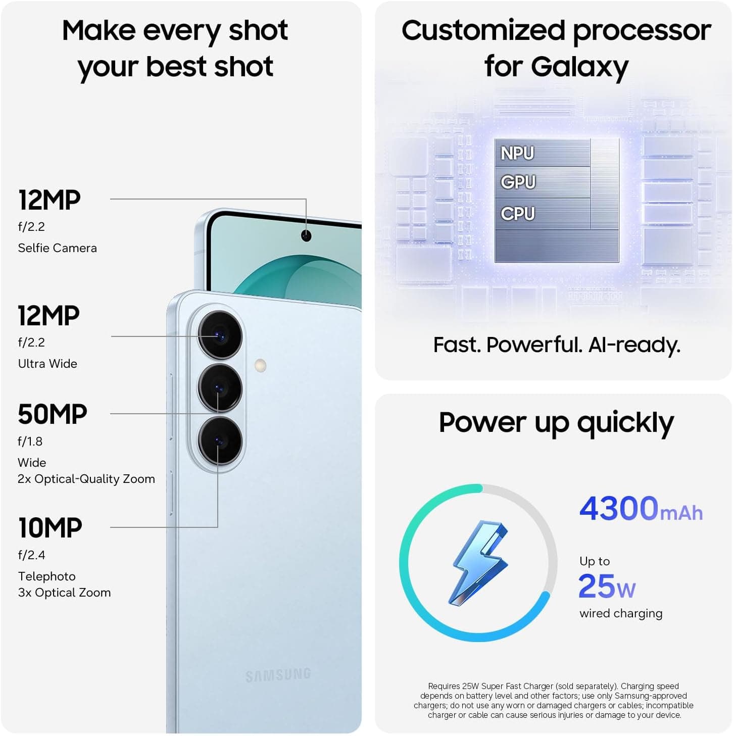 Samsung Galaxy S26, teléfono inteligente Android desbloqueado, 256GB, potente procesador, Galaxy AI, visualización inmersiva, batería duradera, 2026, garantía de 1 año de EE. UU., Violeta cobalto thumbnail 5